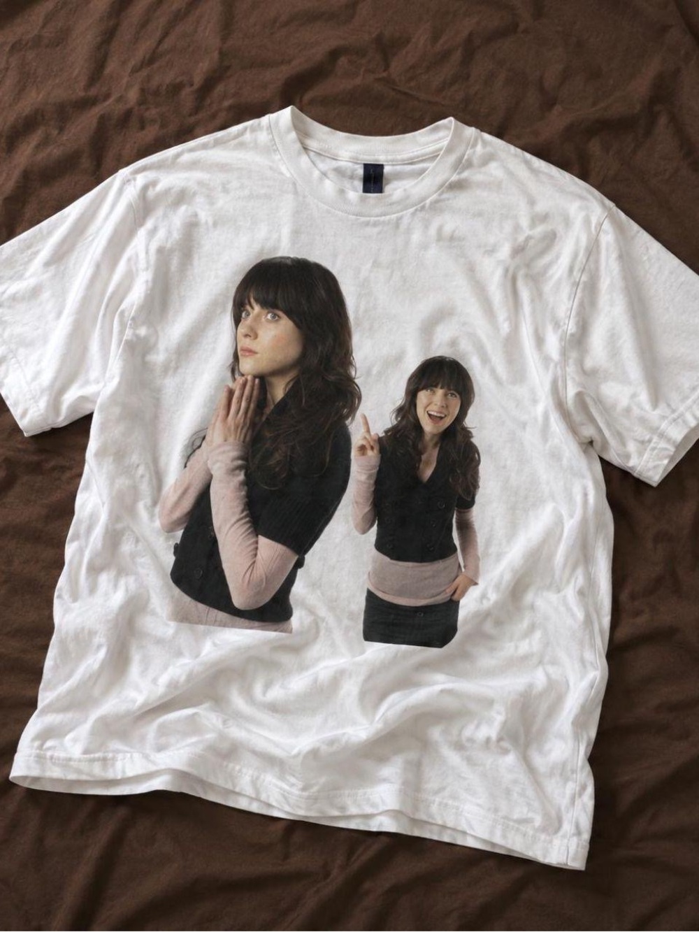 Gildan White Short Sleeve Tee with Double Portrait Graphic